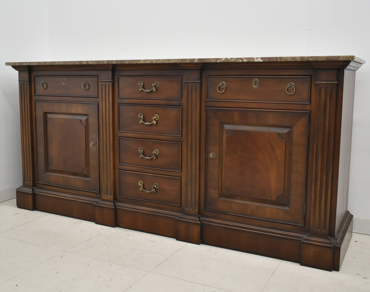 【中古】ドレクセルヘリテイジ　コヴィントンパークコレクション　サイドボード　天板・大理石　幅1930　木製　2026011903【中古オフィス家具】