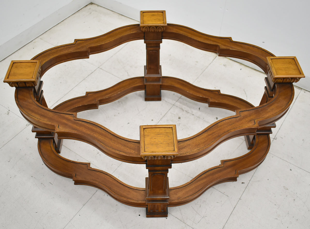 【中古】ドレクセルヘリテイジ　フランチェスカ　ガラスセンターテーブル　全幅1325　木製　2026011904【中古オフィス家具】