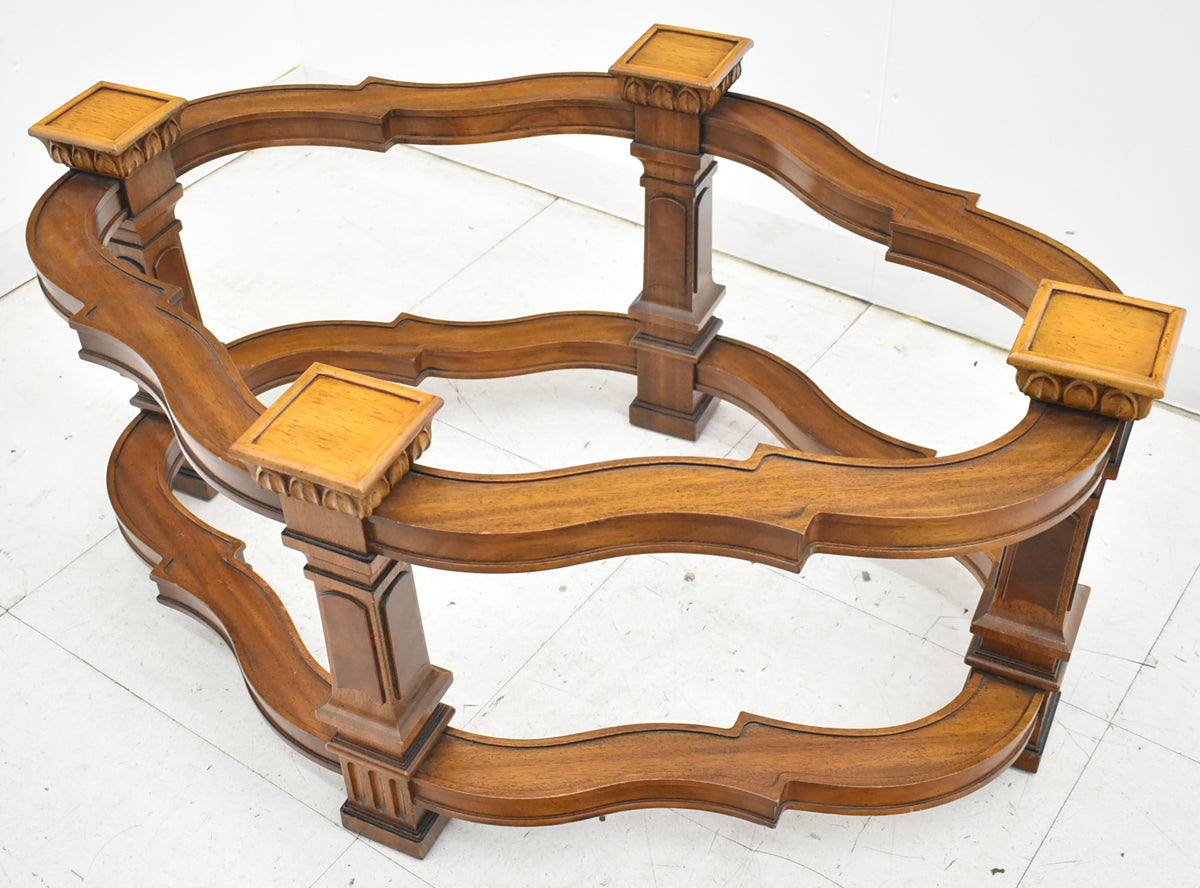 【中古】ドレクセルヘリテイジ　フランチェスカ　ガラスセンターテーブル　全幅1325　木製　2026011905【中古オフィス家具】