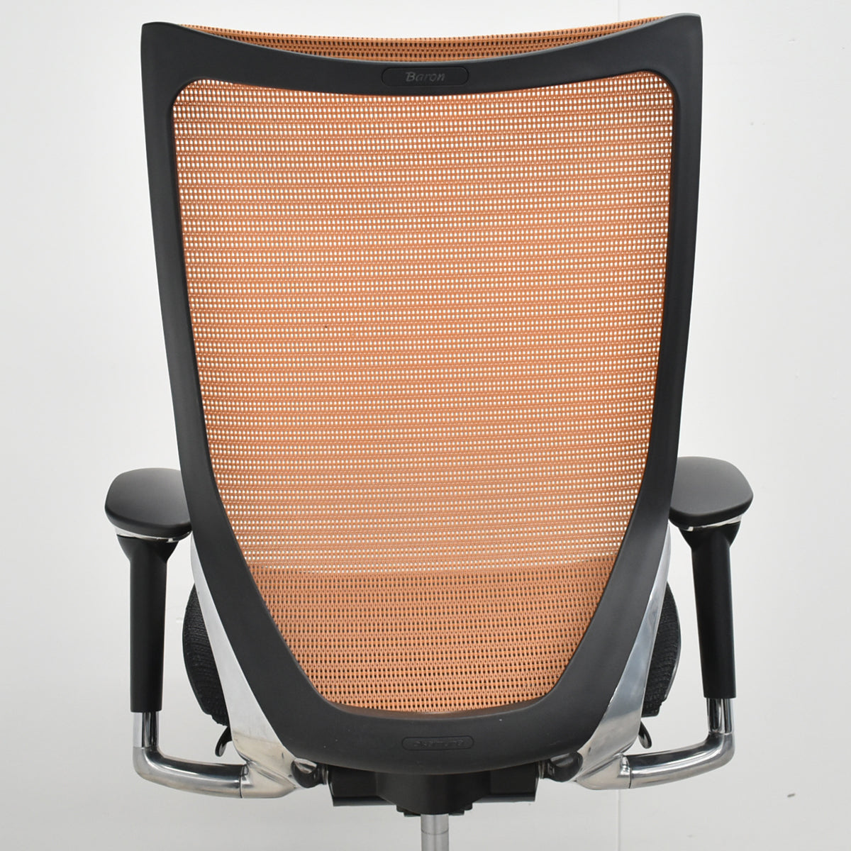 【中古】オカムラ　バロン　ハイバック　可動肘　ポリッシュ　ブラック×オレンジ　肘パッド新品　2026012205【中古オフィス家具】