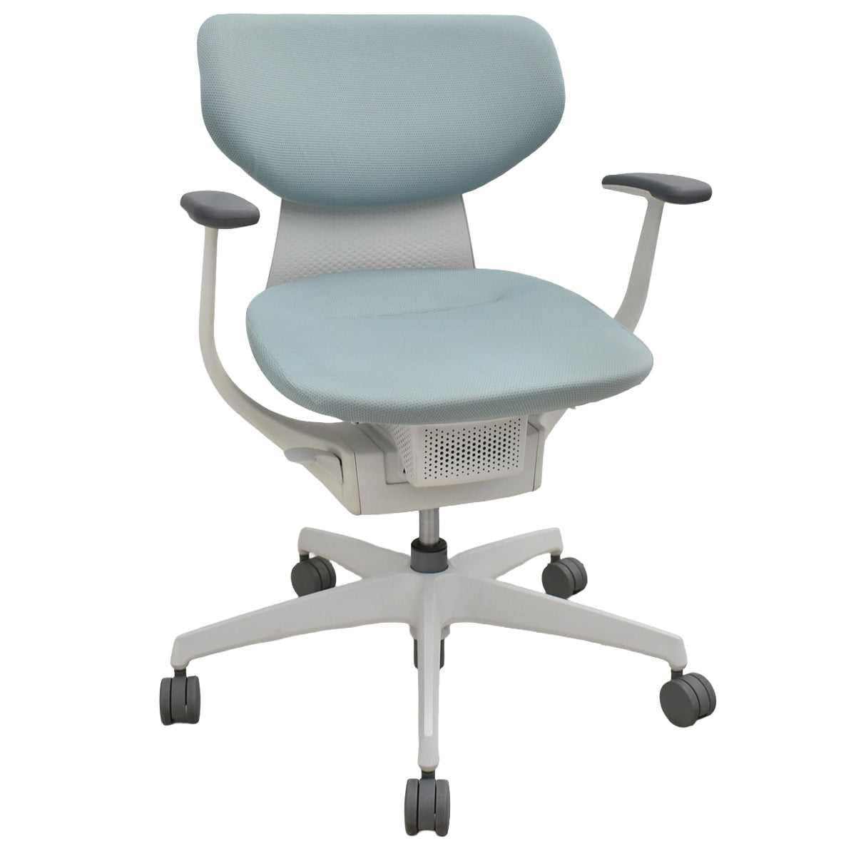 【中古】コクヨ　イング　固定肘　ラテラルタイプ　ナイロンキャスター　アッシュターコイズ　2026012206【中古オフィス家具】