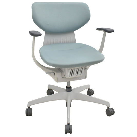 【中古】コクヨ　イング　固定肘　ラテラルタイプ　ナイロンキャスター　アッシュターコイズ　2026012206【中古オフィス家具】