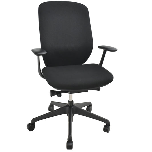 【中古】オカムラ　シルフィー　ハイバック　固定肘　バックカーブアジャスト　前傾機能　ブラック　2026012602【中古オフィス家具】