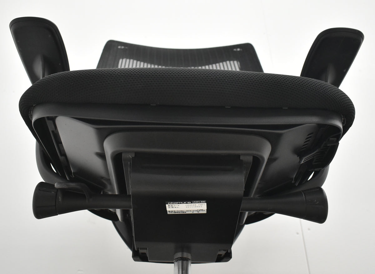 【中古】オカムラ　シルフィー　ハイバック　固定肘　バックカーブアジャスト　前傾機能　ブラック　2026012603【中古オフィス家具】