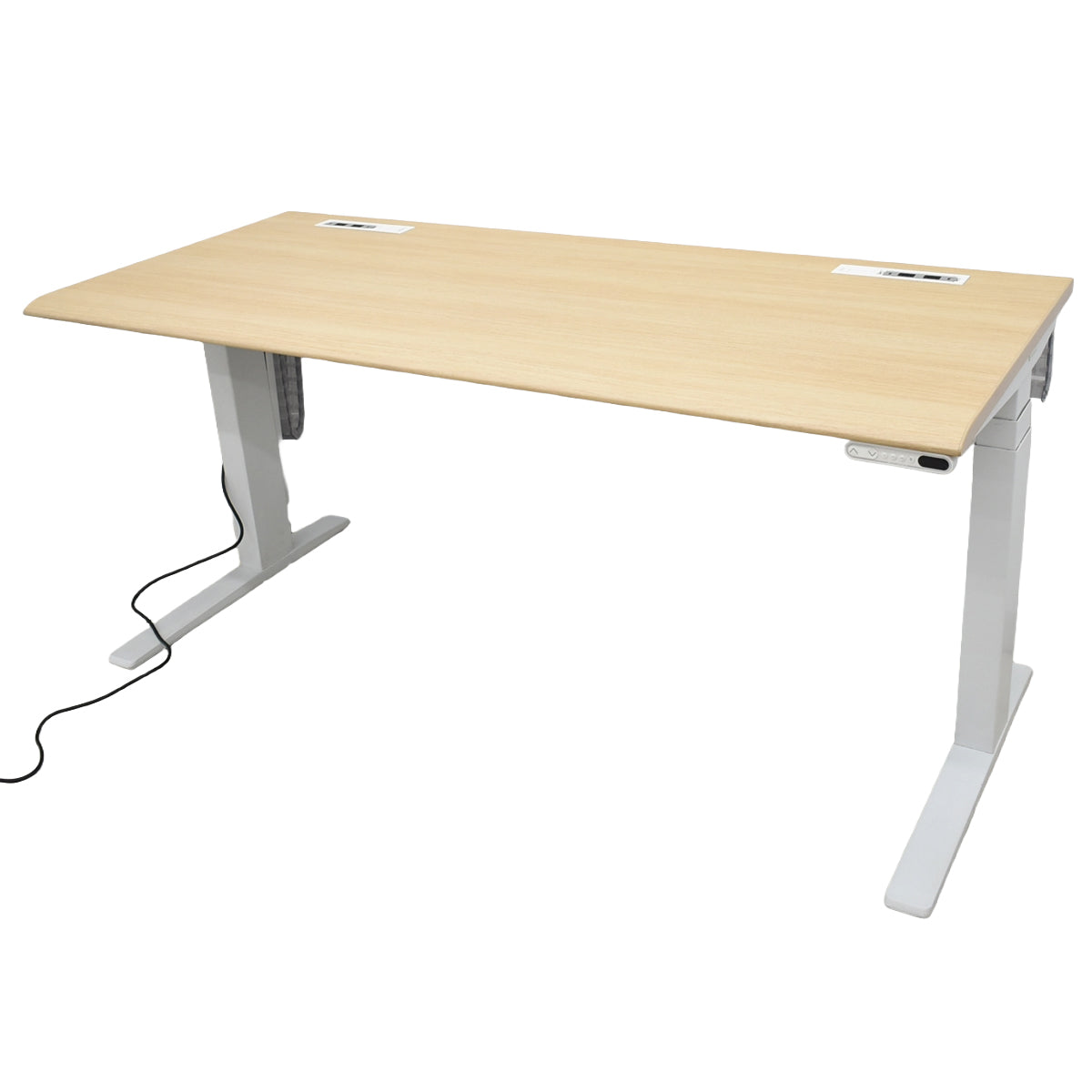 【中古】オカムラ　スイフト　電動昇降デスク　スムースフォルムエッジ　コンセントユニット２か所　インジケーターボタンタイプメモリー機能付　幅1550　2026012703【中古オフィス家具】