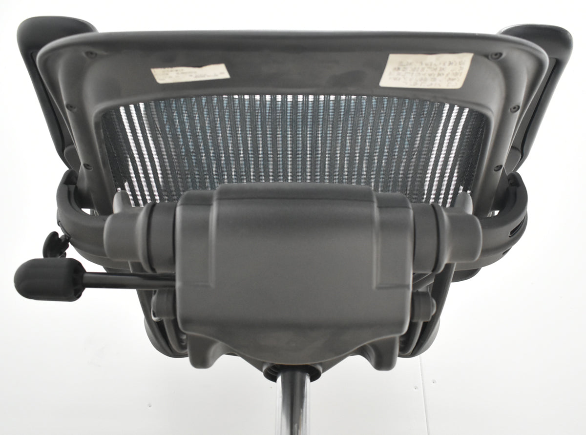 【中古】ハーマンミラー　アーロンチェア　昇降ガス新品交換済　スタンダード　Ｂサイズ　ランバーサポート　グリーン　2026020601【中古オフィス家具】