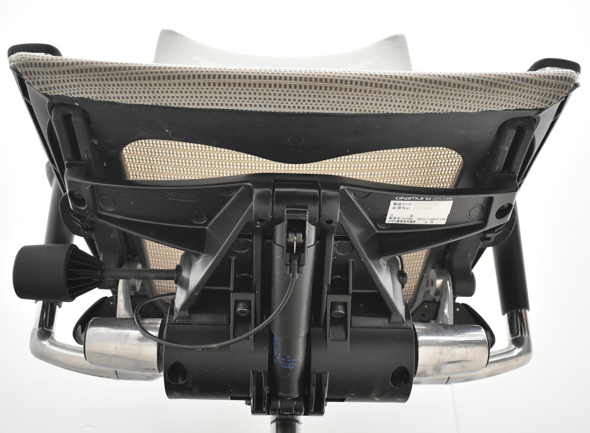 【中古】オカムラ　バロン　ハイバック　可動肘　ポリッシュ　グレー　肘パッド新品　2026020905【中古オフィス家具】