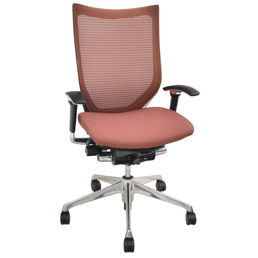 【中古】オカムラ　バロン　ハイバック　可動肘　ポリッシュ　ブラウン　2026021003【中古オフィス家具】