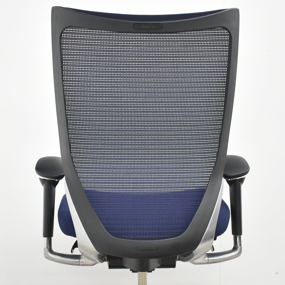 【中古】オカムラ　バロン　ハイバック　可動肘　ポリッシュ　ダークブルー　2026021004【中古オフィス家具】