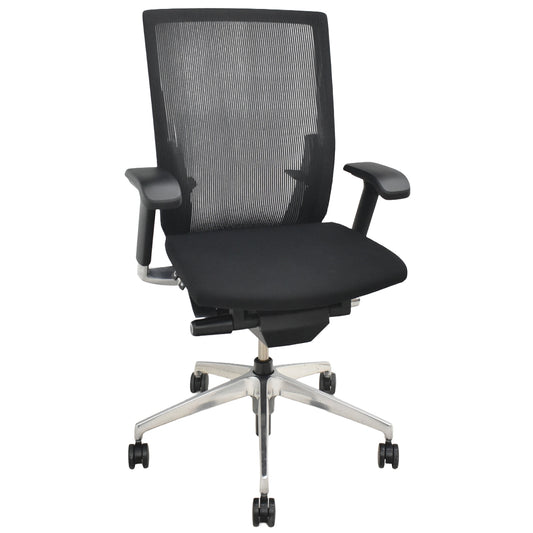 【中古】イトーキ　ヴェント　ハイバック　可動肘　オートマチックランバーテンション　ポリッシュ　ストライプメッシュ　肘パッド新品　2026021005【中古オフィス家具】