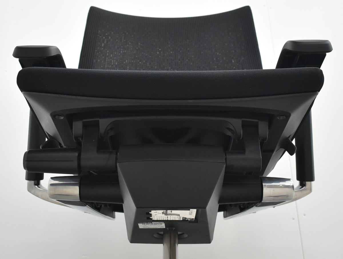 【中古】イトーキ　ヴェント　ハイバック　可動肘　オートマチックランバーテンション　ポリッシュ　ストライプメッシュ　肘パッド新品　2026021006【中古オフィス家具】