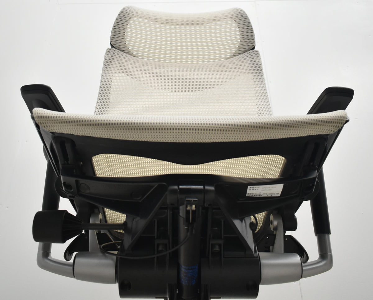 【中古】オカムラ　バロン　エクストラハイバック　固定ヘッドレスト　可動肘　シルバー脚　2026021201【中古オフィス家具】