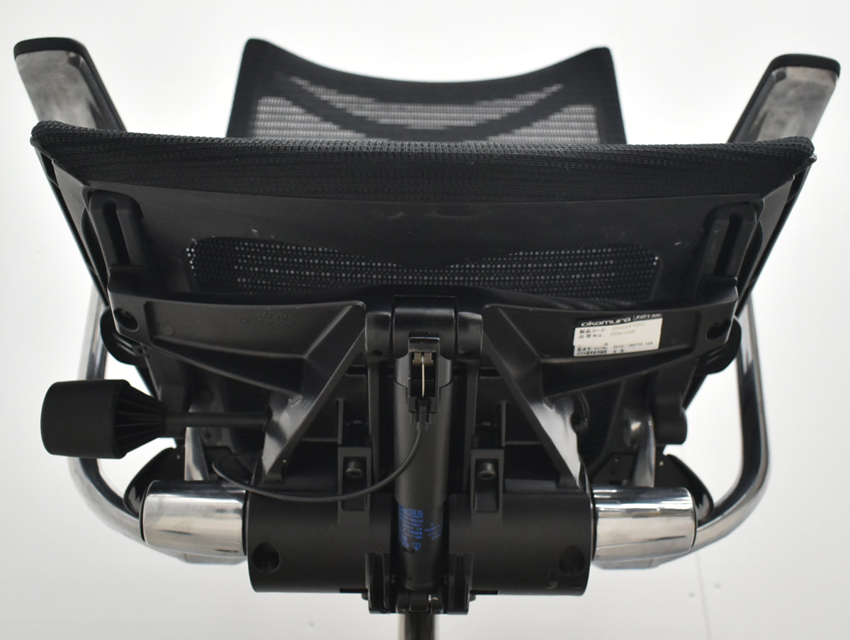 【中古】オカムラ　バロン　肘パッド新品　ハイバック　固定肘　ポリッシュ　ブラック　2026021203【中古オフィス家具】