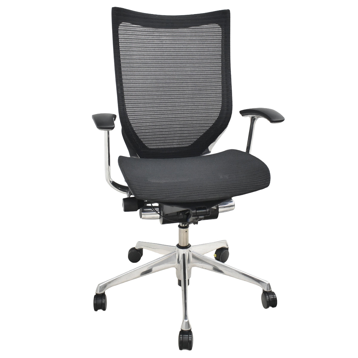 【中古】オカムラ　バロン　肘パッド新品　ハイバック　固定肘　ポリッシュ　ブラック　2026021203【中古オフィス家具】