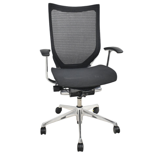 【中古】オカムラ　バロン　肘パッド新品　ハイバック　固定肘　ポリッシュ　ブラック　2026021203【中古オフィス家具】