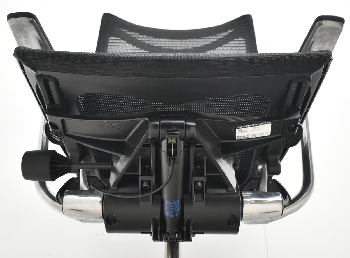 【中古】オカムラ　バロン　肘パッド新品　ハイバック　固定肘　ポリッシュ　ブラック　2026021204【中古オフィス家具】