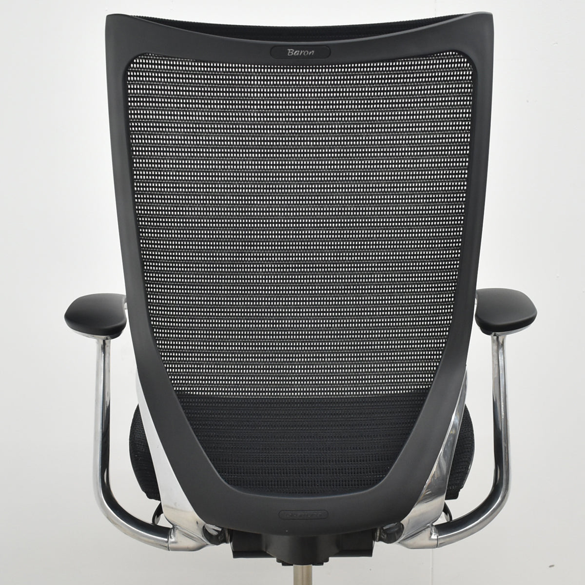 【中古】オカムラ　バロン　肘パッド新品　ハイバック　固定肘　ポリッシュ　ブラック　2026021204【中古オフィス家具】