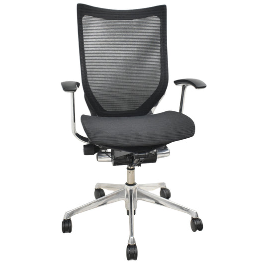 【中古】オカムラ　バロン　肘パッド新品　ハイバック　固定肘　ポリッシュ　ブラック　2026021204【中古オフィス家具】