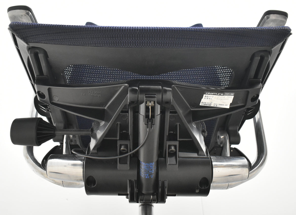 【中古】オカムラ　バロン　肘パッド新品　ハイバック　固定肘　ポリッシュ　ダークブルー　2026021206【中古オフィス家具】