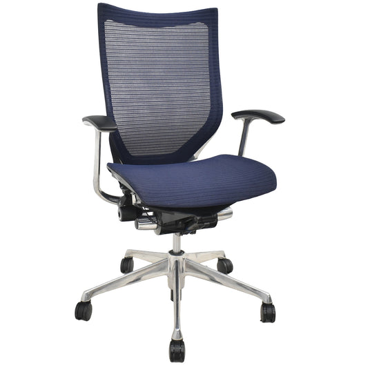 【中古】オカムラ　バロン　肘パッド新品　ハイバック　固定肘　ポリッシュ　ダークブルー　2026021206【中古オフィス家具】