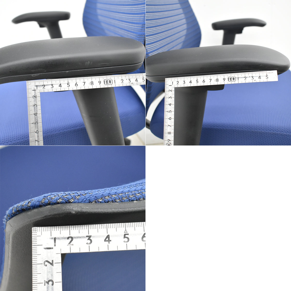 【中古】オカムラ　コーラル　ローバック　可動肘　ミディアムブルー　2026021302【中古オフィス家具】