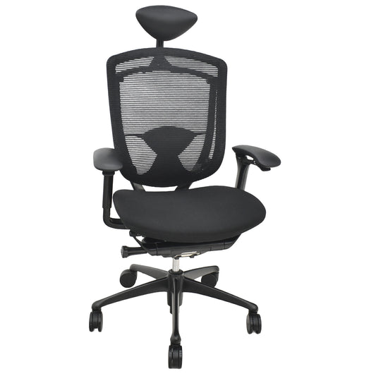 【中古】オカムラ　コンテッサ　可動肘　ヘッドレスト　ランバーサポート　ハンガー　ブラックフレーム　2026021401【中古オフィス家具】