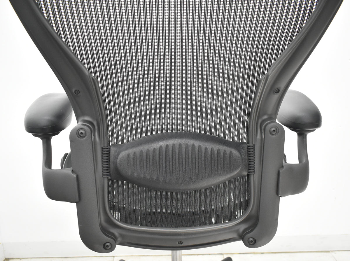 【中古】ハーマンミラー　アーロンチェア　スタンダード　Ｂサイズ　ランバーサポート　ブラック　2026021403【中古オフィス家具】