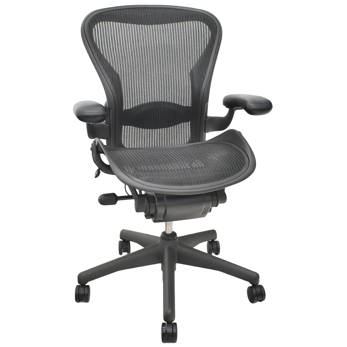 【中古】ハーマンミラー　アーロンチェア　スタンダード　Ｂサイズ　ランバーサポート　ブラック　2026021403【中古オフィス家具】