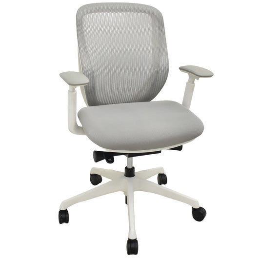 【中古】オカムラ　シルフィー　ローバック　可動肘　バックカーブアジャスト　前傾機能　グレー　2026021703【中古オフィス家具】