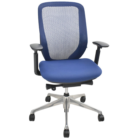 【中古】オカムラ　シルフィー　ハイバック　可動肘　前傾機能　バックカーブアジャスト　ポリッシュ　ネイビー　2026022401【中古オフィス家具】