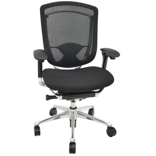 【中古】オカムラ　コンテッサ　可動肘　ランバーサポート　ポリッシュ　ブラック　2026030407【中古オフィス家具】