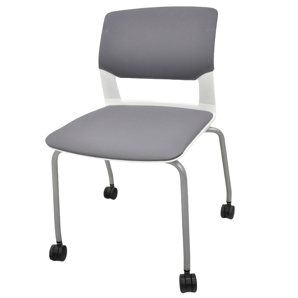 【中古】 コクヨ　KOKUYO　CK-160シリーズ　ミーティングチェア　スタッキング　グレー　キャスター付　2026030502【中古オフィス家具】