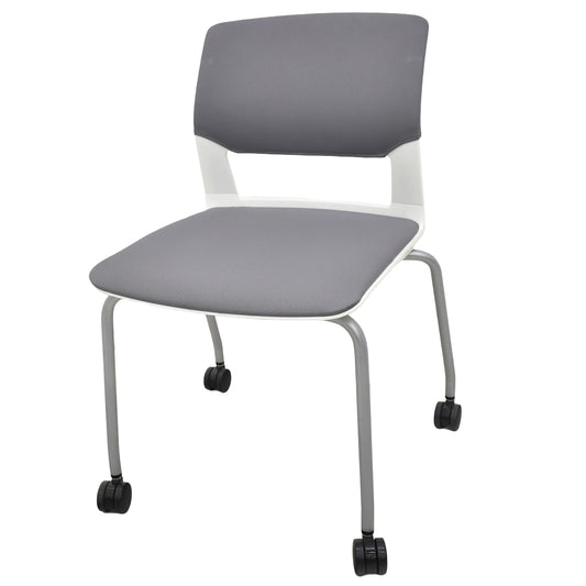 【中古】 コクヨ　KOKUYO　CK-160シリーズ　ミーティングチェア　スタッキング　グレー　キャスター付　2026030502【中古オフィス家具】