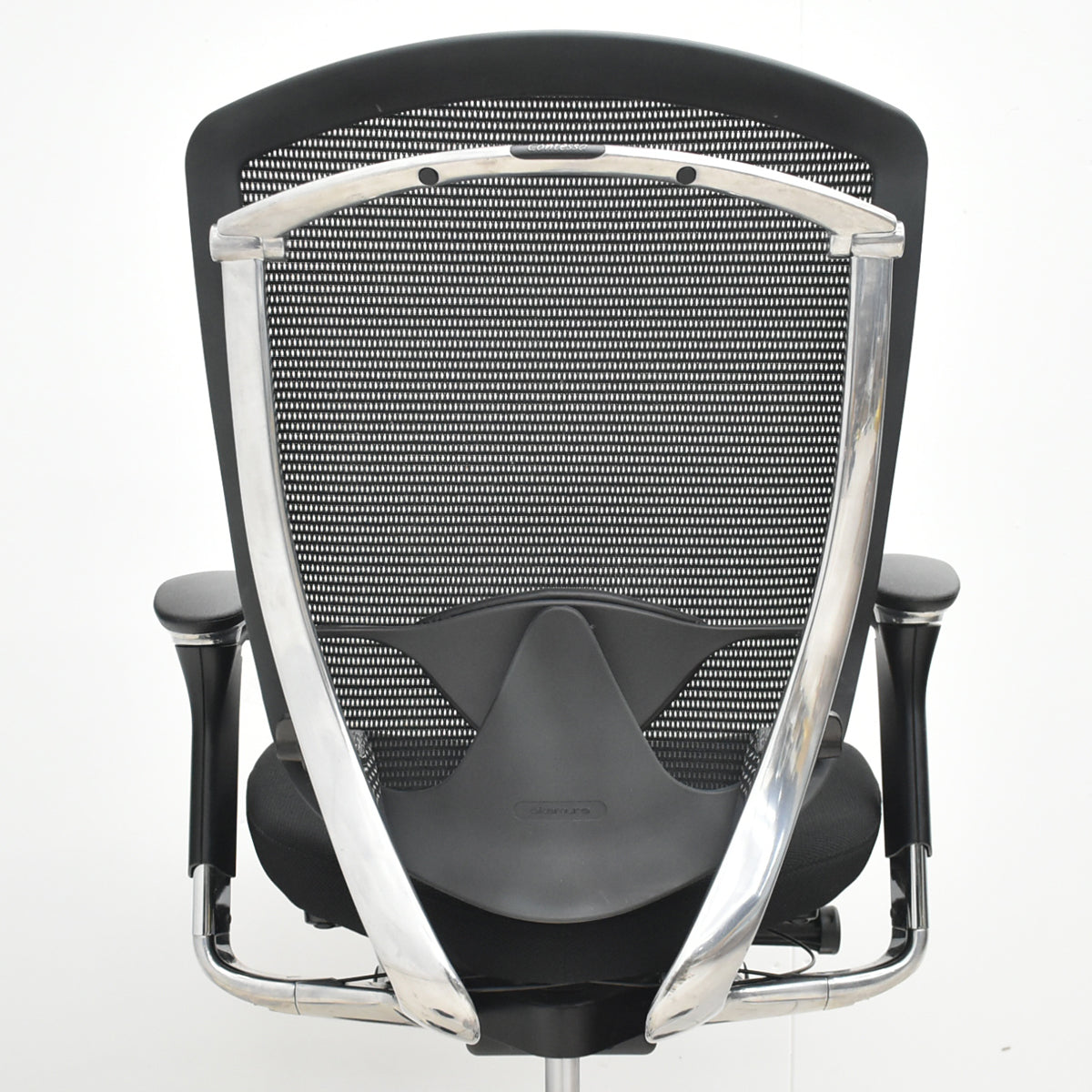 【中古】オカムラ　コンテッサ　可動肘　ランバーサポート　ポリッシュ　ブラック　2026030507【中古オフィス家具】