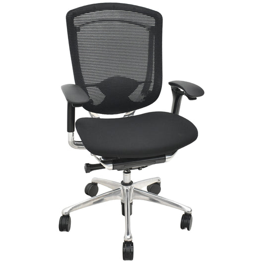 【中古】オカムラ　コンテッサ　可動肘　ランバーサポート　ポリッシュ　ブラック　2026030507【中古オフィス家具】