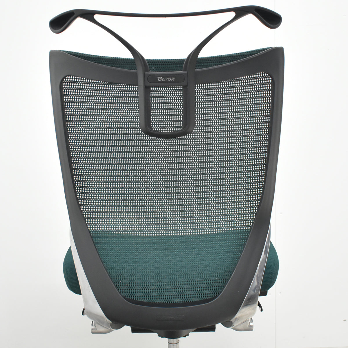 【中古】オカムラ　バロン　ローバック　ポリッシュ脚　肘なし　ハンガー　ダークグリーン　2026031101【中古オフィス家具】