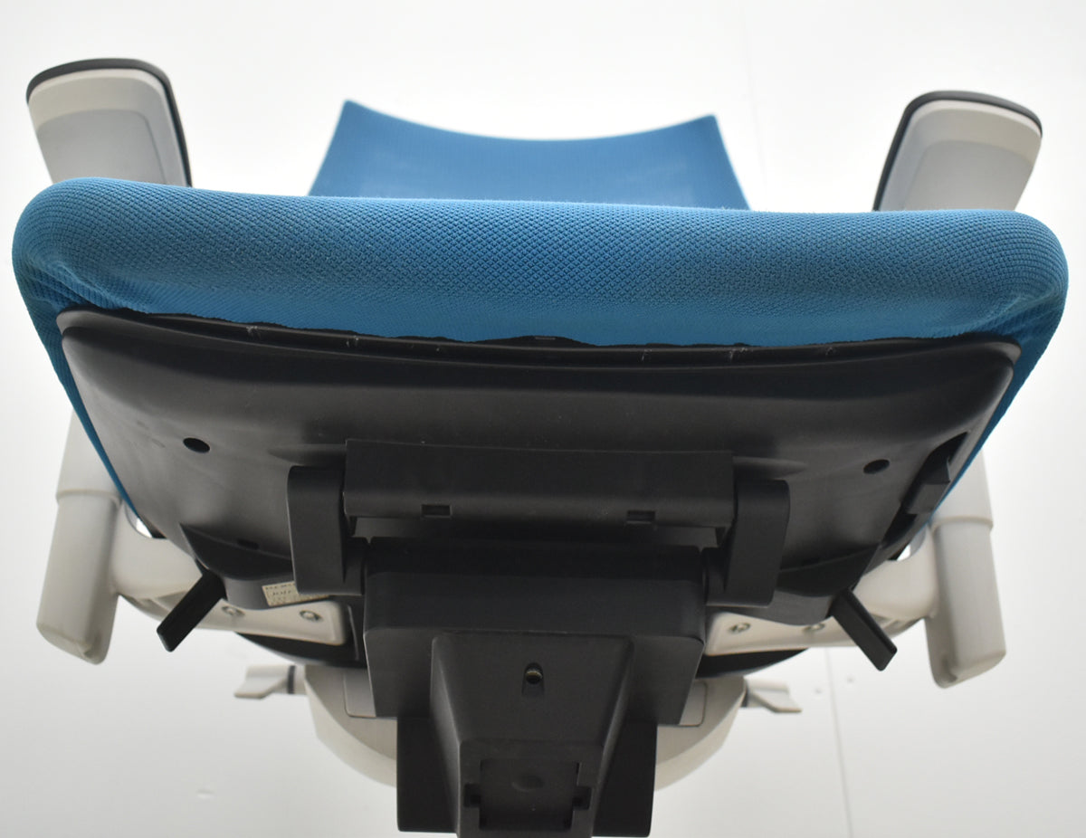 【中古】コクヨ　デュオラ　可動肘　クランクスライドアーム　ハンガー　ランバーサポート　ブルーグリーン　2026031102【中古オフィス家具】