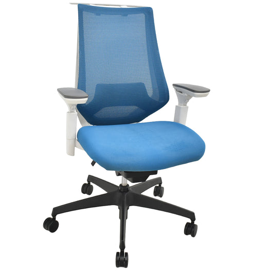 【中古】コクヨ　デュオラ　可動肘　クランクスライドアーム　ハンガー　ランバーサポート　ブルーグリーン　2026031102【中古オフィス家具】