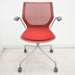 【中古】Knoll　マルチジェネレーション　固定肘　キャスター付　レッド　2026031402【中古オフィス家具】