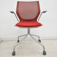【中古】Knoll　マルチジェネレーション　固定肘　キャスター付　レッド　2026031402【中古オフィス家具】