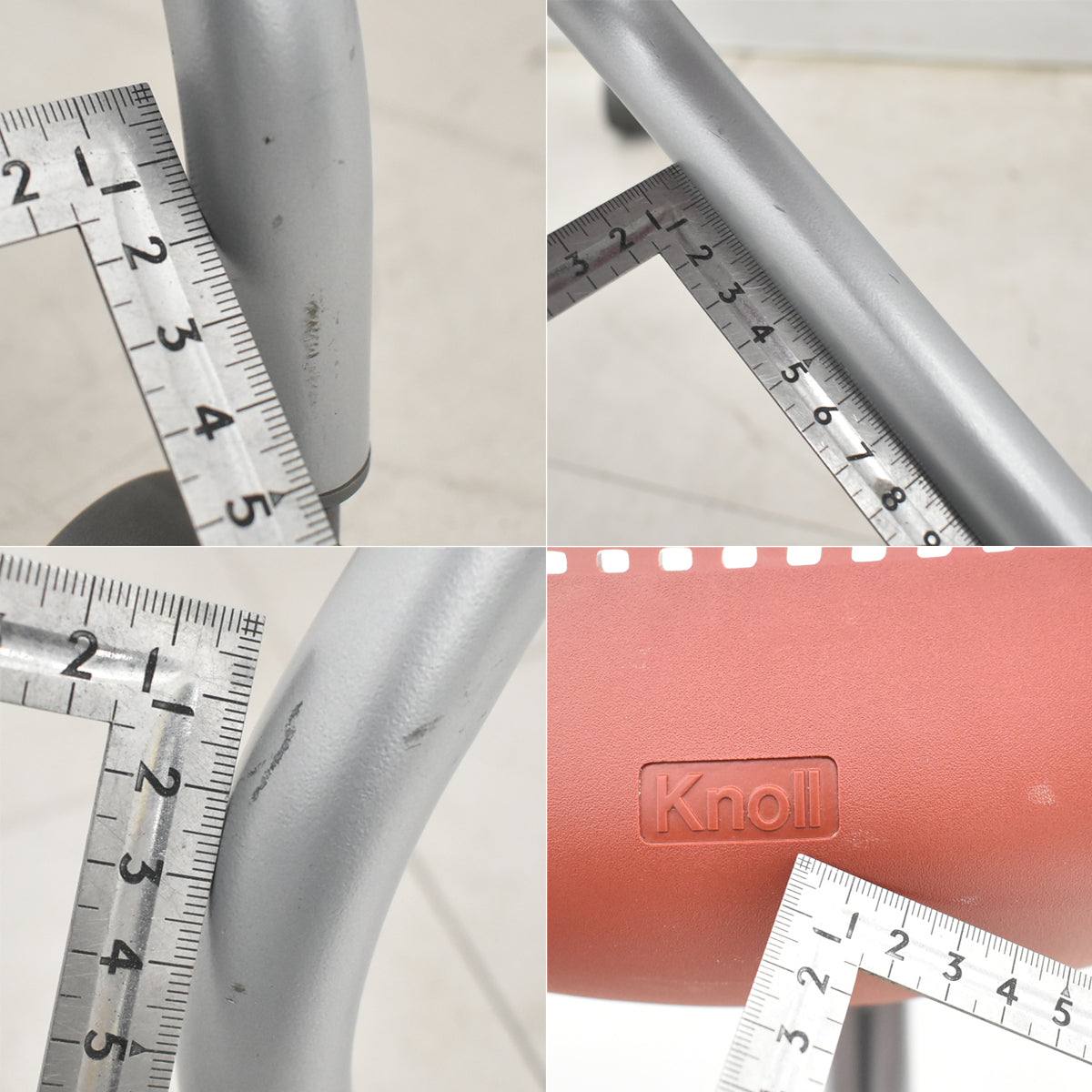 【中古】Knoll　マルチジェネレーション　固定肘　キャスター付　レッド　2026031402【中古オフィス家具】
