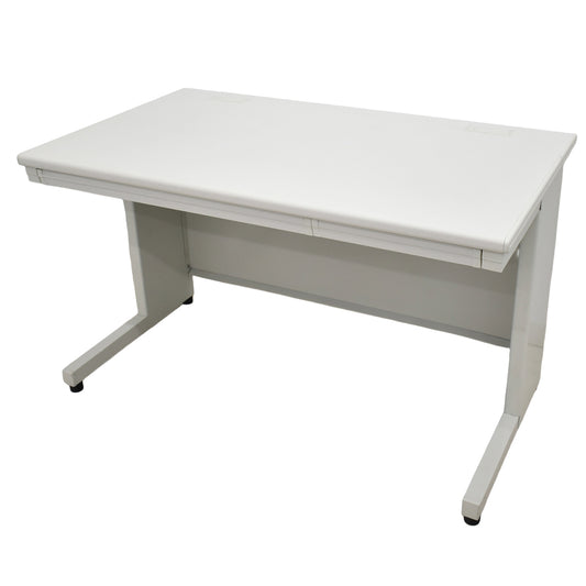 【中古】プラス　リード　平デスク　引き出し付　ホワイト　幅1200　2026031407【中古オフィス家具】