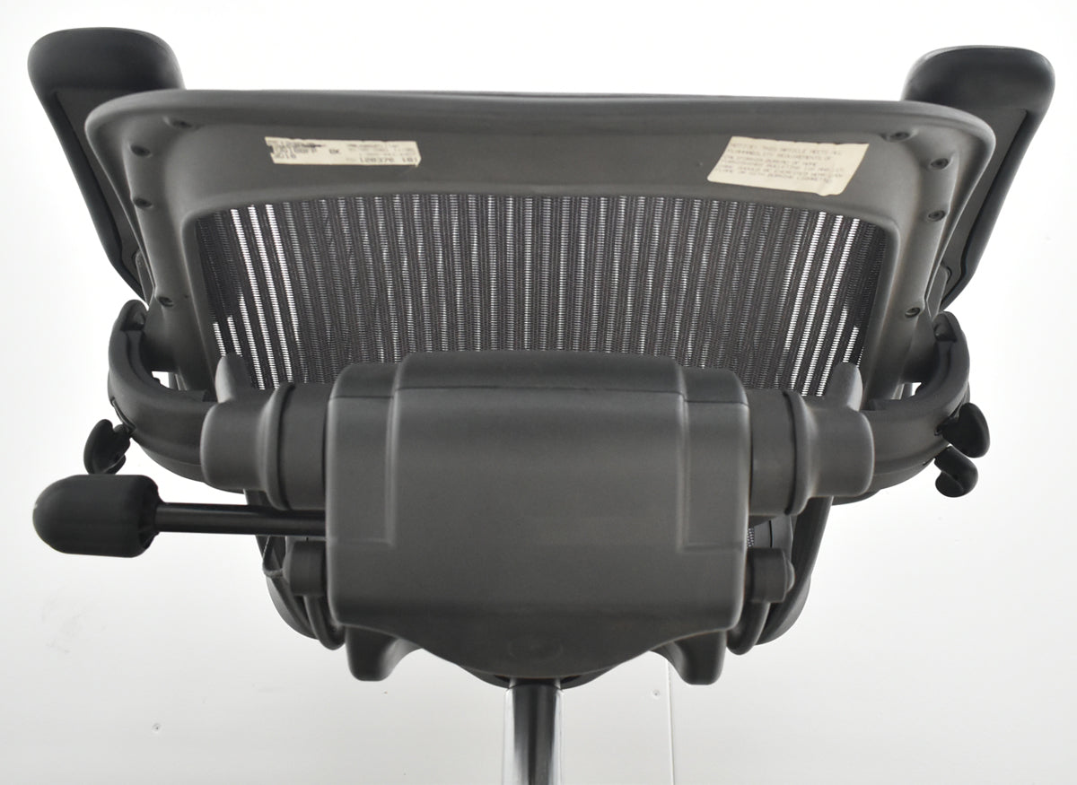 【中古】ハーマンミラー　アーロンチェア　Bサイズ　フル装備　ランバーサポート　グレー　昇降ガス交換済　2026031603【中古オフィス家具】