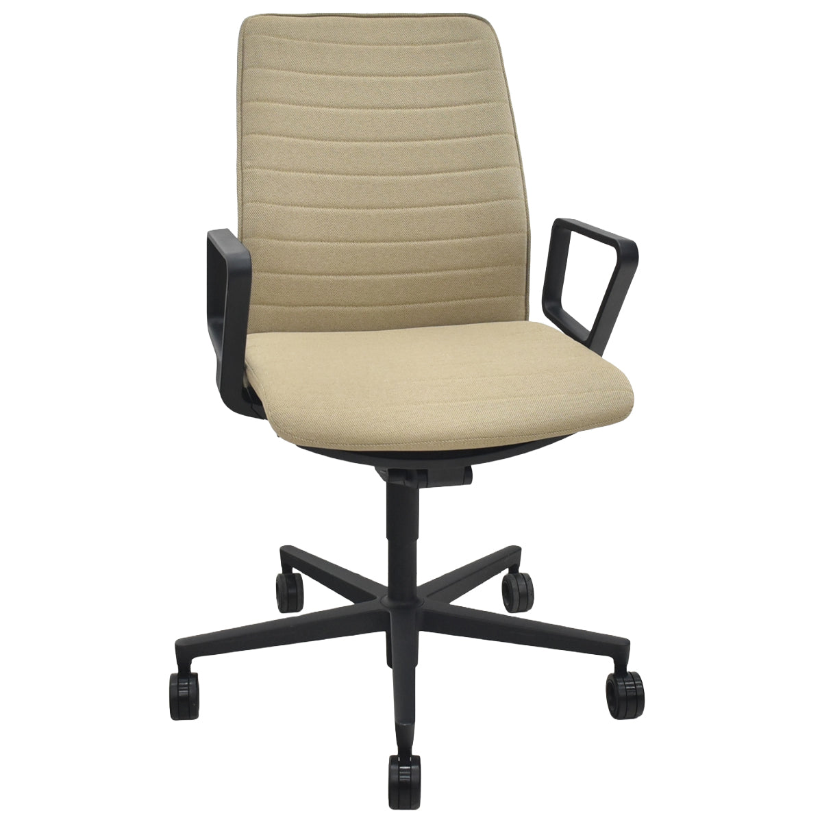 【中古】コクヨ　ファブレ　固定サークル肘　ストライプクッションタイプ　ベージュ　2026032505【中古オフィス家具】