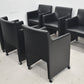 【中古】イトーキ　NYシリーズ　応接会議チェア　６脚セット　革張り　ブラック　幅560　2026032601【中古オフィス家具】