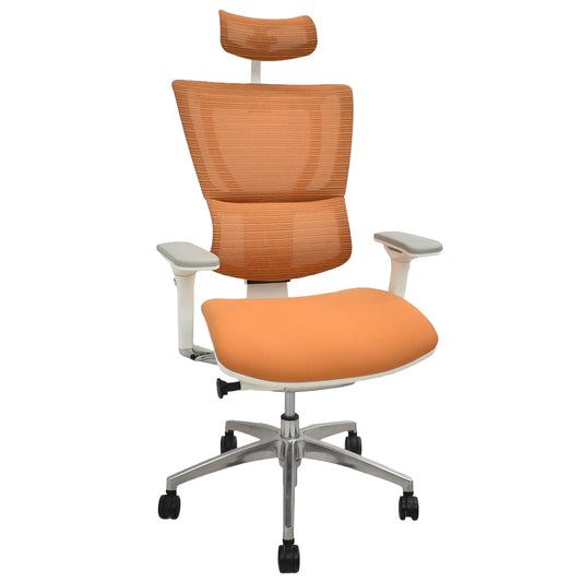 【中古】エルゴヒューマン　フィット　FIT　可動肘　ヘッドレスト　ポリッシュ　オレンジ　2026033004【中古オフィス家具】