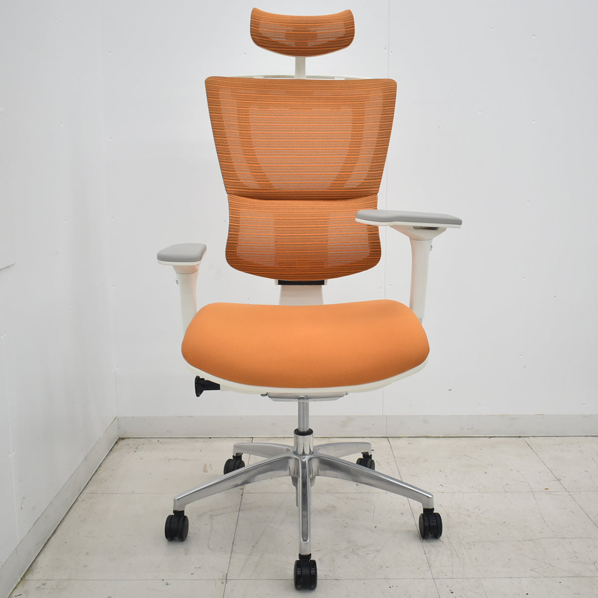【中古】エルゴヒューマン　フィット　FIT　可動肘　ヘッドレスト　ポリッシュ　オレンジ　2026033005【中古オフィス家具】