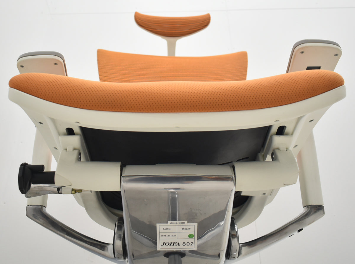 【中古】エルゴヒューマン　フィット　FIT　可動肘　ヘッドレスト　ポリッシュ　オレンジ　2026033005【中古オフィス家具】