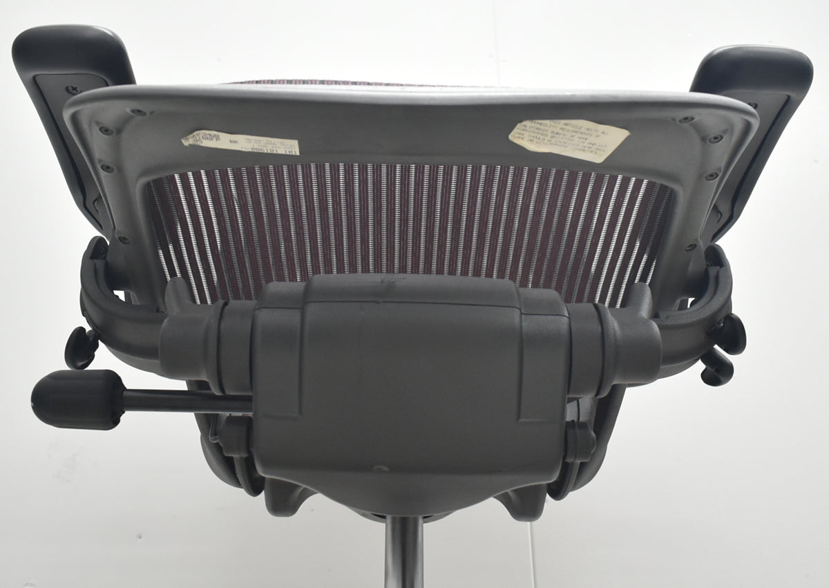 【中古】ハーマンミラー　アーロンチェア　フル装備　Ｂサイズ　ランバーサポート　エンジ　2026033103【中古オフィス家具】