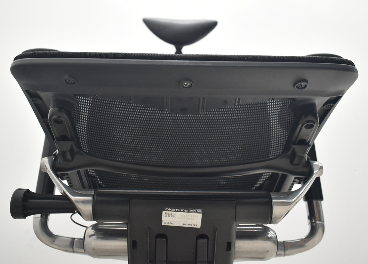 【中古】[難有]オカムラ　コンテッサ　ヘッドレスト　可動肘　ランバーサポート　ブラック　2026040101【中古オフィス家具】